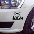 Miniatyrbillede 5 af 5: Bilstickere, 2 stk Sort, Hvid Reflekterende Kat Sticker Bilsticker