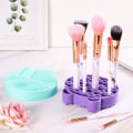 Pikkukuva 3 / 5: (Violet et Vert)2 en 1 Outil de Nettoyage Maquillage Brosse 2 Pi