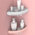 Miniatyrbillede 4 af 5: Badeværelseshylde Hjørneopbevaringshylde Plastik Opbevaringsstativ Badeværelse
