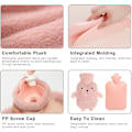 Miniatyrbilde 3 av 5: (1 stk, 1000 ml, 26x15 cm, Rosa) Vannpose, Varmtvannspose, Varmtvannsflaske