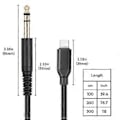 Pikkukuva 3 / 5: USB C - 6,35 mm:n TRS-sovitinkaapeli, tyyppi C - 6,35 mm:n (1/4\") TRS-kaapeli sähkökitaralle, rummulle, pituus 1 m / 2 m / 3,0 m 2m