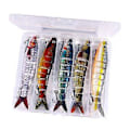 Miniatyrbild 4 av 5: Fiskedrag Tredelad Krok Saltvatten och Sötvatten Simdrag Fiskekrokar Långsamt Sjunkande Flerledade Simbeten Complete set of 15 p