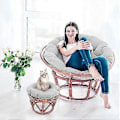 Miniatyrbild 3 av 5: Golvkuddar Runda Stolsdynor, Sittdynor för Utomhusbruk Rose Red 60*60cm