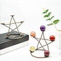 Miniatyrbilde 5 av 5: Metall Display Stativ Krystallkule Stativ Tennis Krystall Display Klinkekuler for Steinsamlinger (Antikk Gull) Antique Gold