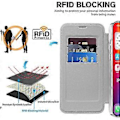 Miniatyrbild 5 av 5: Magnetiskt fodral med kortfack för iPhone 16 Pro Max RFID-skyddande läderfodral Style H