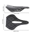 Miniatyrbild 4 av 5: Landsvägscykelsadel Kolfiber Ultralätt Slitstark Stereogelstruktur Ihålig Design Cykelsits Grå