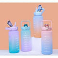 Miniatyrbillede 5 af 5: 2000ML Sports Vandflaske Gradient Farve Stor Kapacitet Vandflaske blue