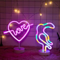 Miniatyrbillede 5 af 5: Kærlighed Neon Lysskilt Natlys med Piedestal Amor Hjerte Neon L