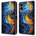 Miniatyrbillede 1 af 5: Læderetui med mønstertryk, pung, stativ og flip-cover til Samsung Galaxy S25 Edge Liquid
