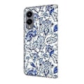 Miniatyrbillede 5 af 5: Læderetui med mønstertryk, pung og stativ til Samsung Galaxy S25 Edge Blue Flower Bush