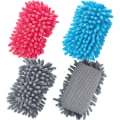 Miniatyrbilde 1 av 4: 4 stk mikrofiber shag whiteboard viskelær vaskbar mikrofiber shag whiteboard viskelær for markører, kritt, hjem, klasserom og kontor (grå, blå og rosa)