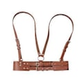 Miniatyrbillede 4 af 5: Læder Western Style Bred Talje Underbust Waspie Korset (Brun) Brown