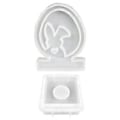 Miniatyrbilde 1 av 5: Påskehare Silikonformer Egg Hare Lysestake Epoksy Resin Støpeformer for Lysestake DIY Hjemmedekorasjon C