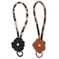 Miniatyrbillede 2 af 2: 2 stk. PU Blomster Nøglering Håndlavet Håndledsrem Nøglering Håndleds Lanyard Falsk Læder Reb Nøgleringsholder Armbånd Til Kvinder Nøgler Taske Pung