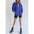 Miniatyrbillede 4 af 4: Dame Zip Up Hoodies Sweatshirts Tøj Teen Girl Efterår Casual Jakker Med.XXL.blå