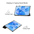 Pikkukuva 5 / 5: Nahkainen jalustakotelo Huawei MatePad Pro 11 2022 -tabletille, tumman vaaleansininen