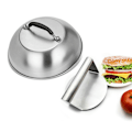 Miniatyrbillede 1 af 5: 2-delt ost-smeltekuppel og burger-presser, 9-tommer tung cirkulær bageplade-dæksel, med rustfrit stål burger-kværn