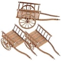 Miniatyrbilde 2 av 2: 3 stk. Liten Vognmodell Mini Hage Tralle Modell Simulert Vognmodell Miniatyr Vogn Håndverksdekorasjon