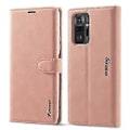 Pikkukuva 1 / 5: Xiaomi Redmi Note 10 Pro Forwenw F1 -sarjan nahkakotelo Rose Gold