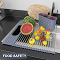 Miniatyrbillede 1 af 3: Rustfrit Stål Opvaskestativ med Bestikholder Stor Tørrestativ