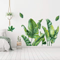 Miniatyrbilde 5 av 5: Bananblad Tropiske Planter Skrell og Lim Tapet, Gigant Grønn