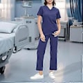 Miniatyrbild 3 av 5: Dam Scrubs Set Sjuksköterska Scrubs Bekväma Arbetskläder för Kvinnor Scrubs Topp och Byxor Vårduniformer Scrubs för SPA Operationssal (XL) XL