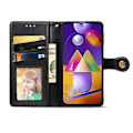 Pikkukuva 4 / 5: Yksivärinen nahkakotelo Samsung Galaxy M31s -puhelimelle Black