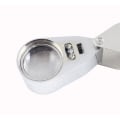 Miniatyrbillede 2 af 4: 1 stk. 40x Metal Foldbar Juveler Loupe med UV LED Lys Forstørrelse