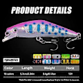 Miniatyrbilde 5 av 5: 5.7cm 3.4g Microbe Veidelsluker Sakte Synkende Minnow Falskt Agn