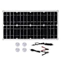 Miniatyrbillede 1 af 5: 25W 18V Bærbart Monokrystallinsk Silicium Dual-USB Opladnings Solpanel til Let Bil Båd
