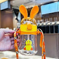 Miniatyrbilde 1 av 5: 700ml Plastikkflaske for Drikking Bærbar Transparent Sport Te Kaffekopp B01 yellow 300ML