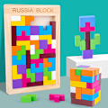 Miniatyrbild 2 av 5: Träpussel med Block för Hjärngympa, Tangram, Jigsaw, Intelligensspel