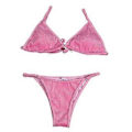 Miniatyrbild 4 av 5: Dam Baddräkt Push Up BH Bikini Set Strandkläder (djuprosa XL) deep pink XL