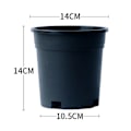Pikkukuva 2 / 4: 14*10,5 cm, (halkaisija 14 cm), 1 kpl muovinen ruukku, musta