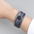 Pikkukuva 2 / 5: Nahkainen kääre rannekoru Boho Cuff rannekorut Kristallihelmi rannekoru