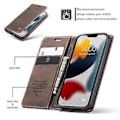 Miniatyrbillede 4 af 5: CaseMe-013 Læder Etui Til iPhone 13 Til iPhone 13 Coffee