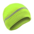 Miniatyrbillede 2 af 5: Reflekterende Fleece Hue Vinterhue med Reflekterende Stribe Fleece Tyk Hue Sikkerhedshue til Ski Cykling Ridning Vandring (grøn)