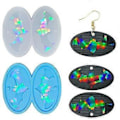Miniatyrbillede 2 af 5: Flagermusformet Ørering Vedhæng Silikoneform Holografisk Epoxy Resin Form Smykkefremstillingsværktøjer DIY Håndlavede Håndværksartikler Blå Blue