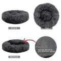 Miniatyrbilde 3 av 3: Vaskbar Beroligende Komfortabel Donut-stil Plysj Kjæledyr Katt Eller Hundeseng. 2XL 90cm. Mørk Grå Dark Grey 2XL