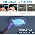 Miniatyrbillede 4 af 5: Bil LED Indvendig Loftslys, USB Genopladelig 8 Farver LE