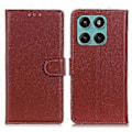 Miniatyrbild 1 av 5: Plånboksfodral för Motorola Edge 60 Fusion 5G PU Läder Telefonskal Litchi Textur Brown