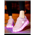 Miniatyrbillede 2 af 5: Børnesneakers Dobbelthjulede Sko LED Lys Sko Q7-yky.29.Pink Pink 29