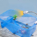 Miniatyrbillede 4 af 5: Multifunktionel skildpadde foderkasse med solplatform habitat Små krybdyr krebsdyr Multifarver til begyndere blå Stor stige bassin blue Large Ladder Basin
