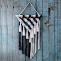 Miniatyrbillede 1 af 5: Macrame vægophæng sort og hvid, vægophæng dekoration, vævet væg