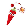 Pikkukuva 1 / 5: Suloinen virkattu valkosipuli/kaali/kevätsipuli/chili avaimenperä vihannespendantti avaimenperä laukkukoru opiskelijoiden laukun koristeluun Red pepper Wire ring