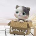 Miniatyrbillede 2 af 5: BobbleCat Kattehoved Figur Bobble Figurer Gynge Legetøj Dan