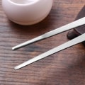Miniatyrbilde 3 av 4: 2-pakning rustfritt stål rett og buet pinsett for reptiler,