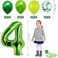 Miniatyrbillede 3 af 5: 4 års fødselsdag Dino-balloner, 100 cm 4 kæmpe tal folie ballon