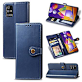 Pikkukuva 1 / 5: Yksivärinen nahkakotelo Samsung Galaxy M31s -puhelimelle Blue