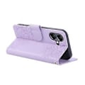 Miniatyrbild 4 av 5: Fodral för Samsung Galaxy A06 4G Rosblomma PU Läder Plånbok Telefonfodral med 3 Kortplatser Light Purple